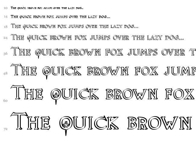 Knight's Quest font waterfall